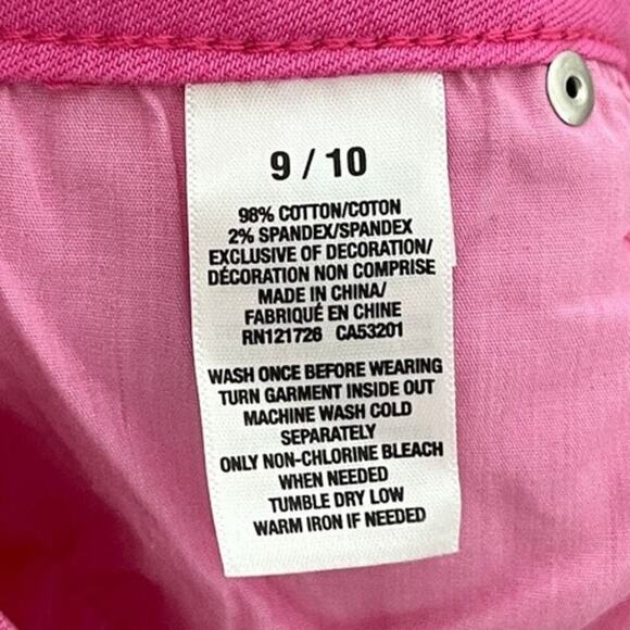Aeropostale Women's Jean Midi Shorts 9/10 Barbie Pink Stretch Denim Cuffed Hem - Picture 5 of 6